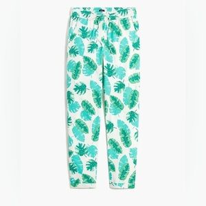 J. Crew Palm Print Linen Cotton Drawsting Pants Size 4